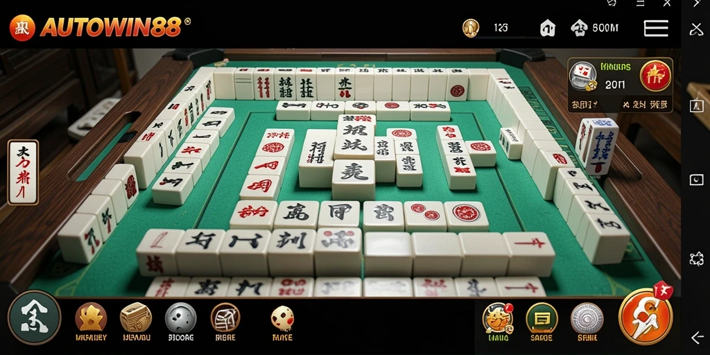 Tampilan gameplay menarik dari AUTOWIN88 dengan elemen Mahjong yang colorful.