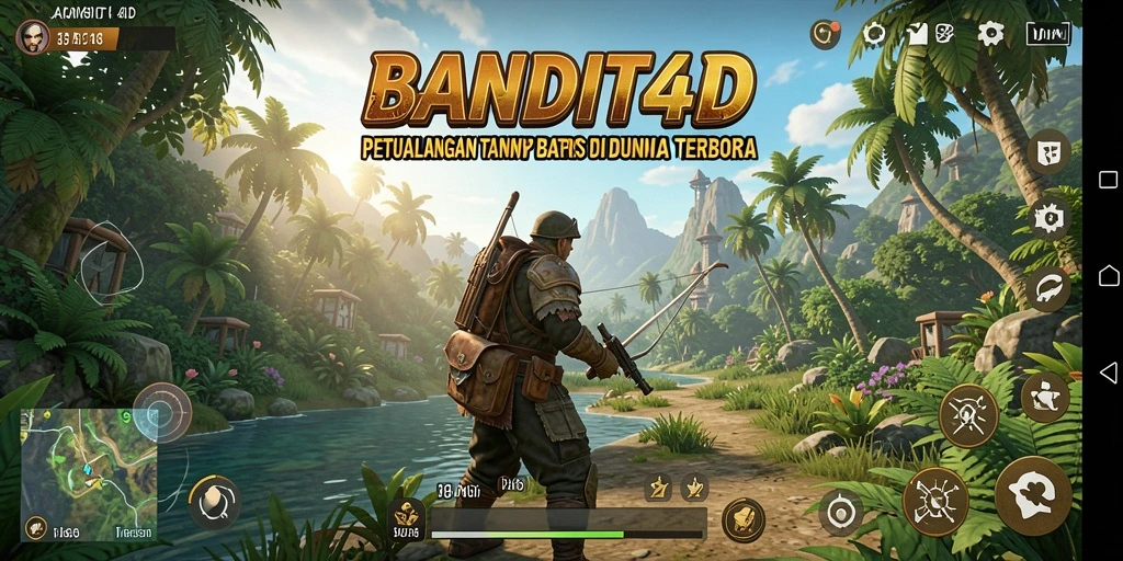 Tampilan gameplay BANDIT4D yang menunjukkan dunia terbuka yang luas.