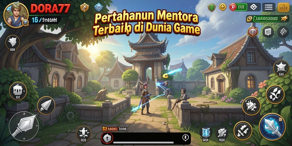Tangkapan layar menunjukkan aksi seru dan strategi dalam DORA77.