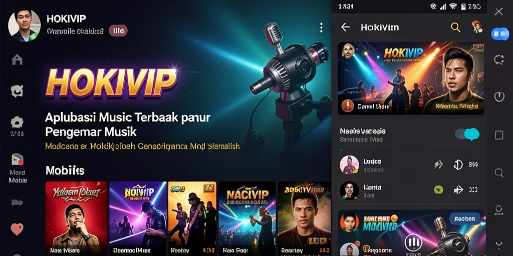 Tampilan utama HOKIVIP dengan fitur gameplay yang menarik dan lirik interaktif.