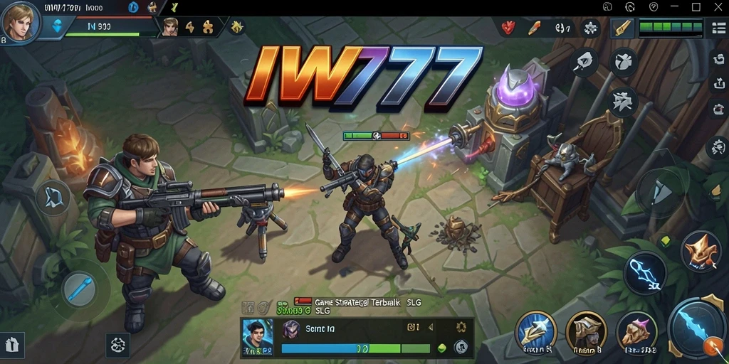 Menampilkan aksi seru dan strategi dalam gameplay SLG IW777.