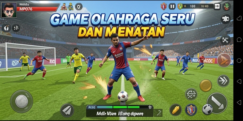 Tampilan screenshot utama MPO76 yang menunjukkan pertandingan olahraga yang seru.