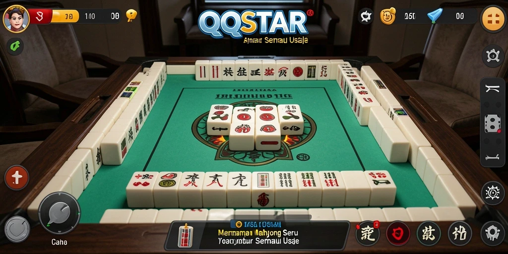 Tampilan gameplay <strong>QQSTAR</strong> yang menakjubkan dengan elemen Mahjong yang klasik.