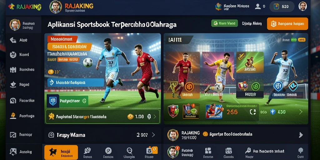 Tampilan gameplay RAJAKING menunjukkan taruhan olahraga secara langsung.