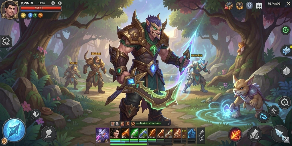 Tampilan gameplay <strong>RSNVIP8</strong> dengan pertempuran epik dan grafis memukau.