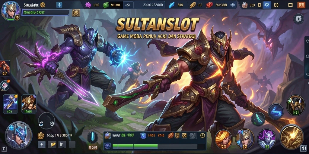 Tampilkan aksi seru dalam gameplay MOBA SULTANSLOT.