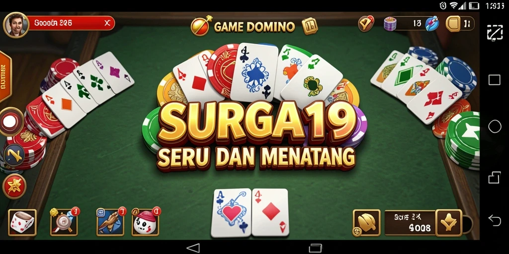Tampilan gameplay seru di SURGA19 dengan berbagai mode Domino.