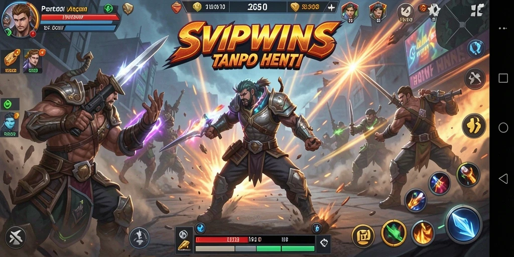 Tangkapan layar game SVIPWINS menampilkan aksi penuh adrenalin.